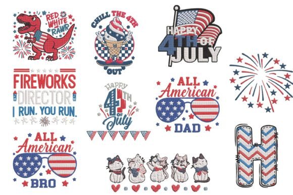 4th July Patriotic Embroidery Bundle Set