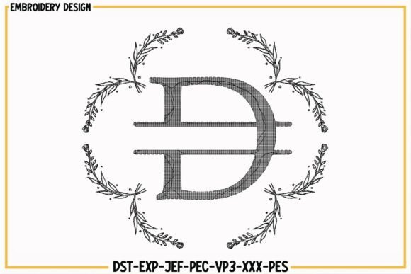 Alphabet Embroidery Font D for Custom Name