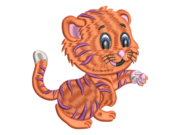 Cute Baby Tiger Embroidery