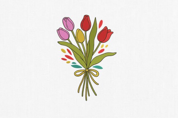 Cute Tulip Bouquet Embroidery Design Review