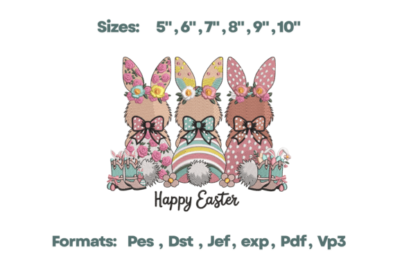 Happy Easter Bunny Trio Embroidery Review
