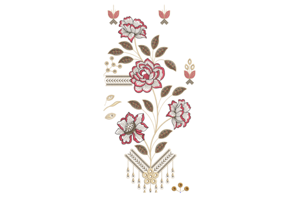 Indian Floral Embroidery Design for Holiday Collections
