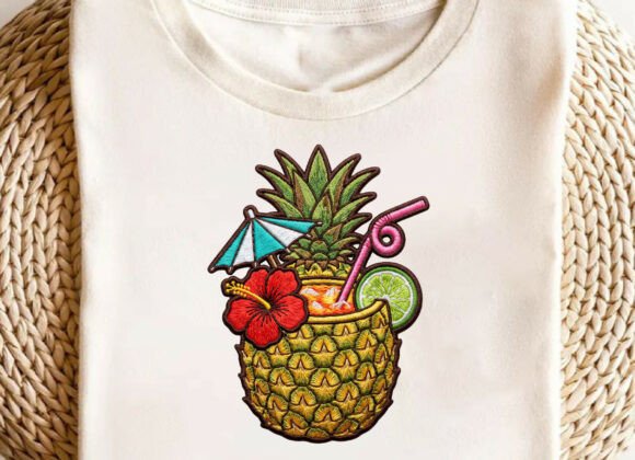 Tropical Cocnut Umbrella Embroidery PNG Review