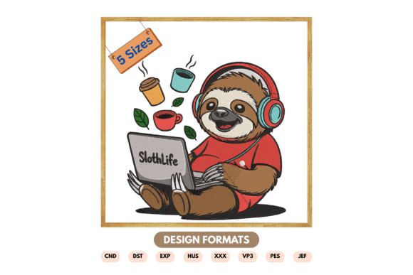 Working Sloth Embroidery Design Review